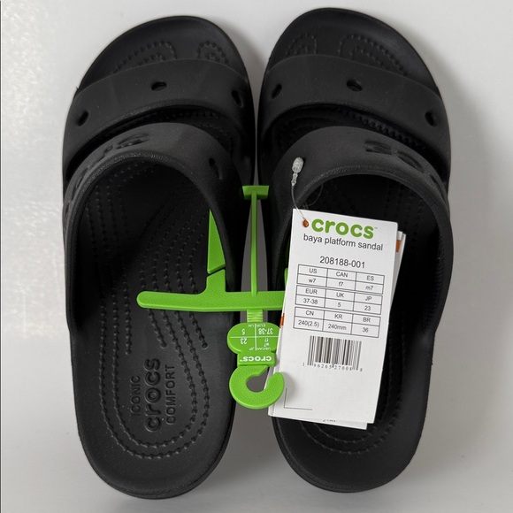 Crocs Baya platform sandal black 7US - Picture 3 of 7